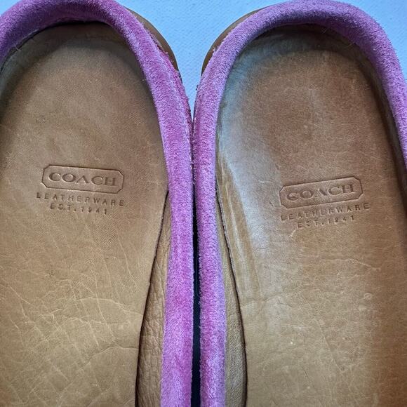 Coach Women’s Pink Suede Mule Slides - Picture 7 of 11